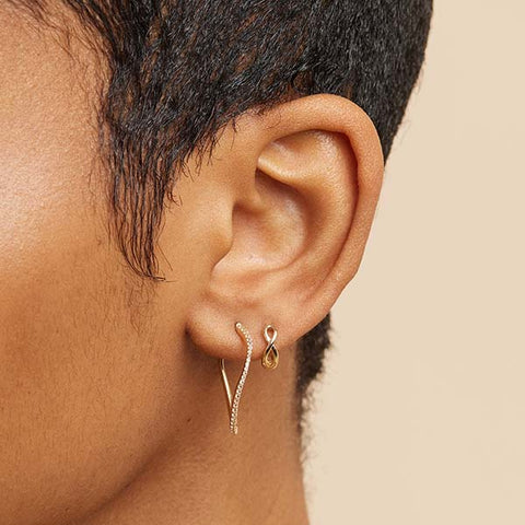 Gold Earrings With Openwork Design