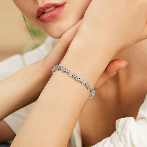 Handmade Wreath Zirconia Tennis Bracelets