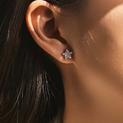 Zirconia Star Diamond Earrings