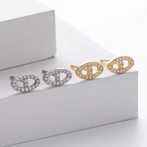 Skeleton Halo Diamond Earrings