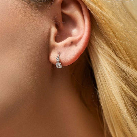 Minimalist Sparkling Diamond Earrings