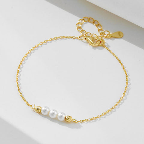 Hand-strung pearl bracelets