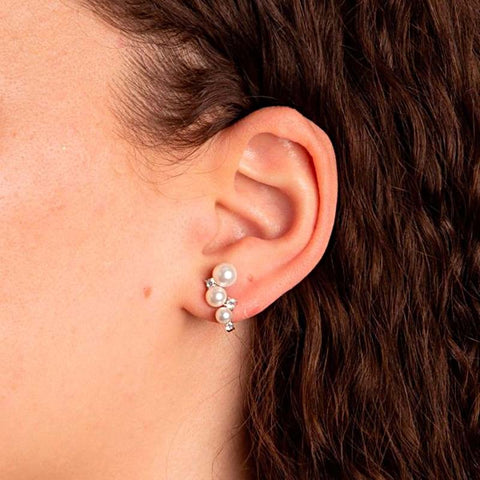 Exquisite Fashionable Pearl Sterling Silver Earrings