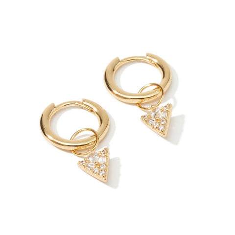 Minimalist Sterling Silver Diamond Earrings