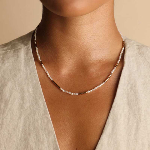Fashion Beaded Sterling Silver Pearl Necklaces