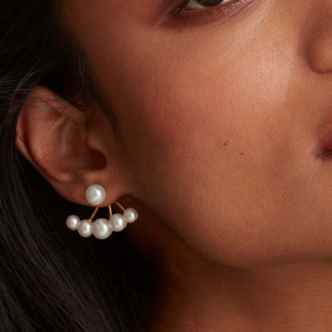 Unique Personality Sterling Silver Pearl Earrings