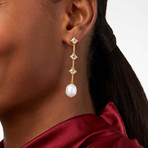 Zircon Freshwater Pearl Earrings